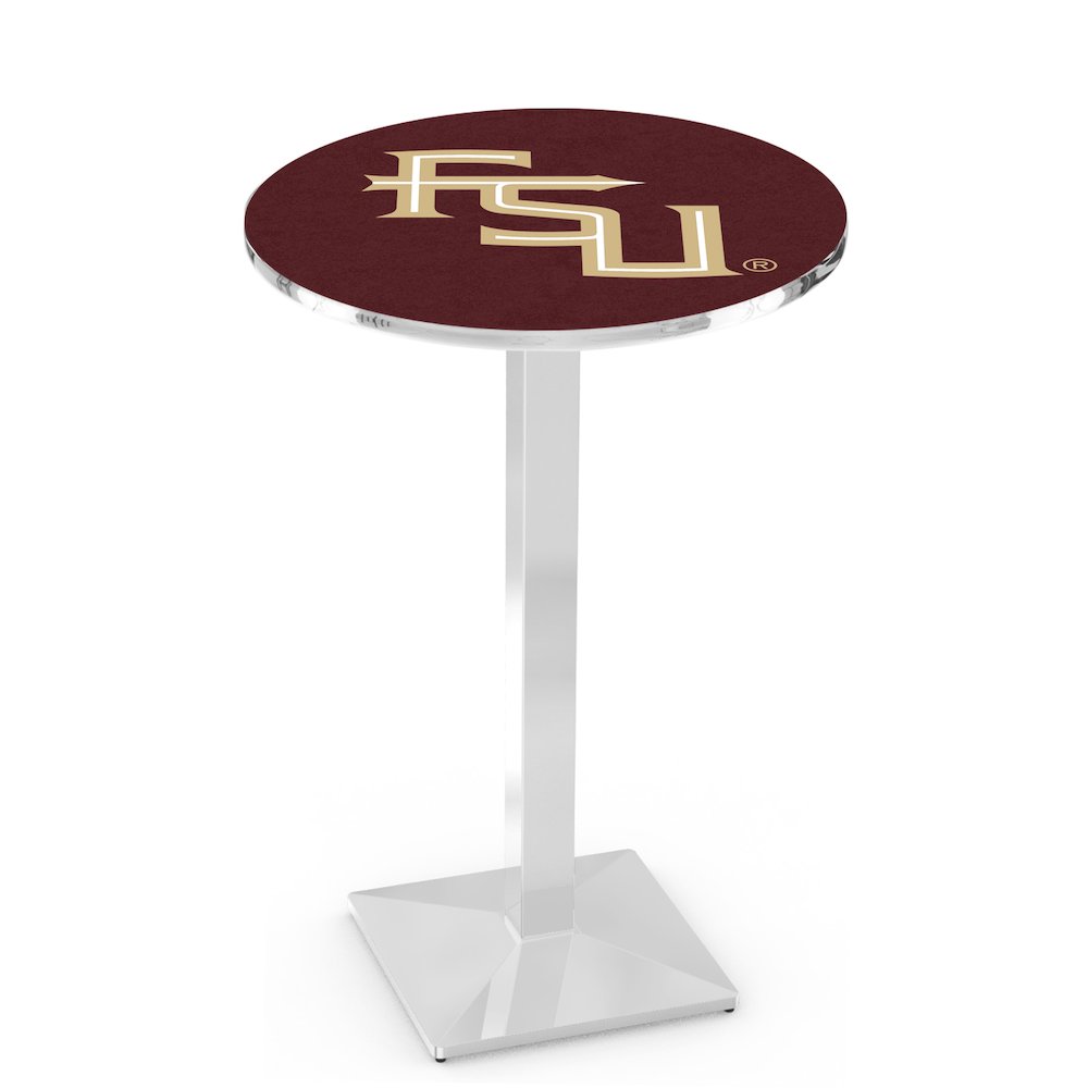 L217 Florida State (Script) 36' Tall - 36' Top Pub Table w/ Chrome Finish. Picture 1