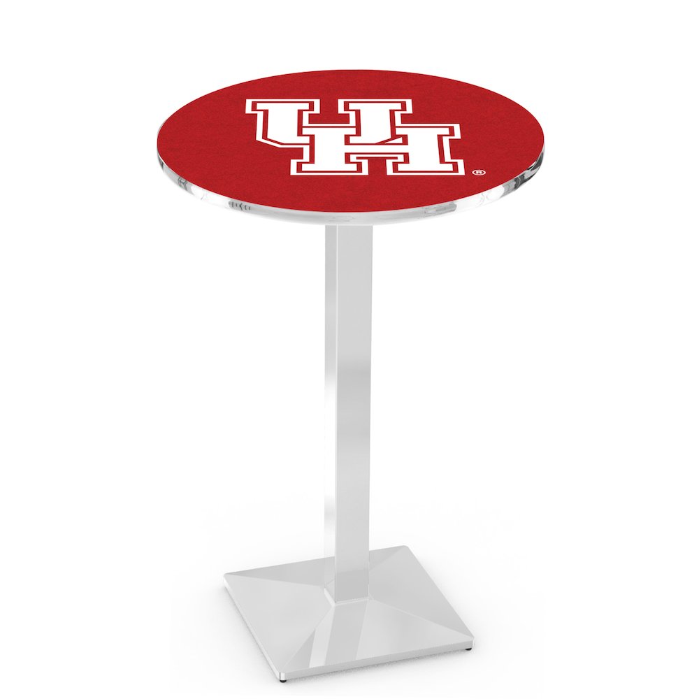L217 University of Houston 36" Tall - 36" Top Pub Table with Chrome Finish. Picture 1