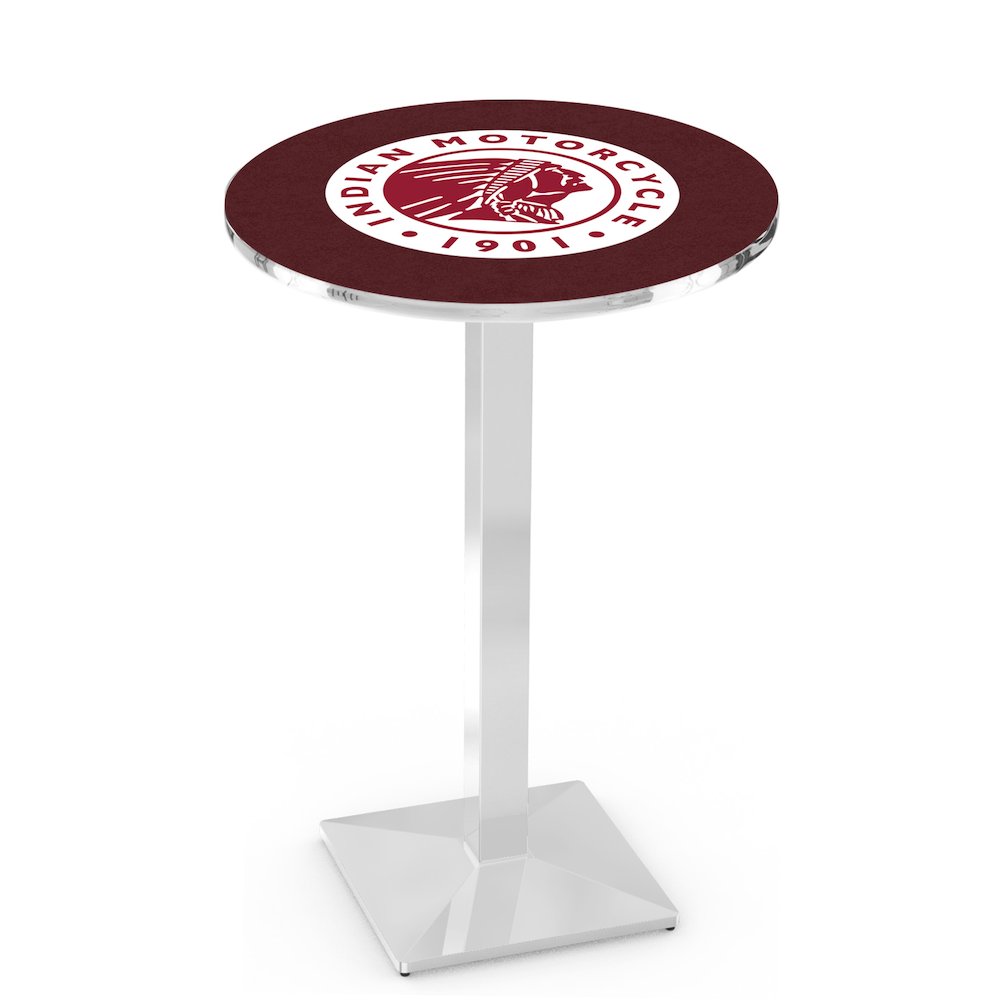 L217 Indian Motorcycle 36' Tall - 36' Top Pub Table w/ Chrome Finish. Picture 1