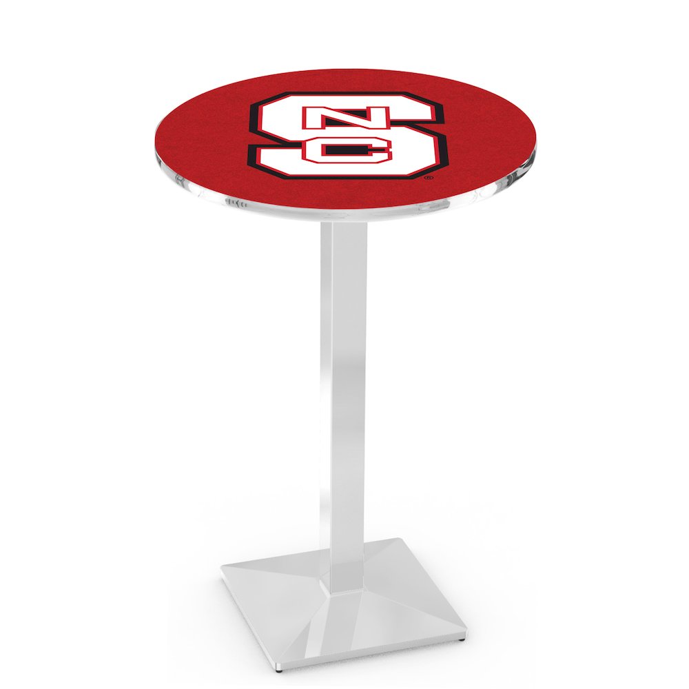L217 North Carolina State University 36' Tall - 36' Top Pub Table w/ Chrome Finish. Picture 1