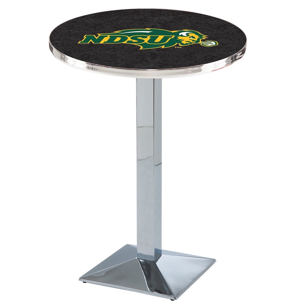 L217 North Dakota State University 36" Tall - 36" Top Pub Table with Chrome Finish. Picture 1
