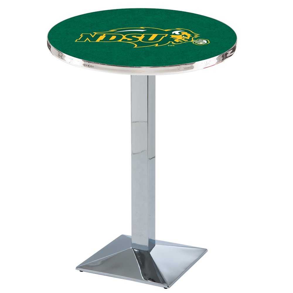 L217 North Dakota State University 36' Tall - 36' Top Pub Table w/ Chrome Finish. Picture 1