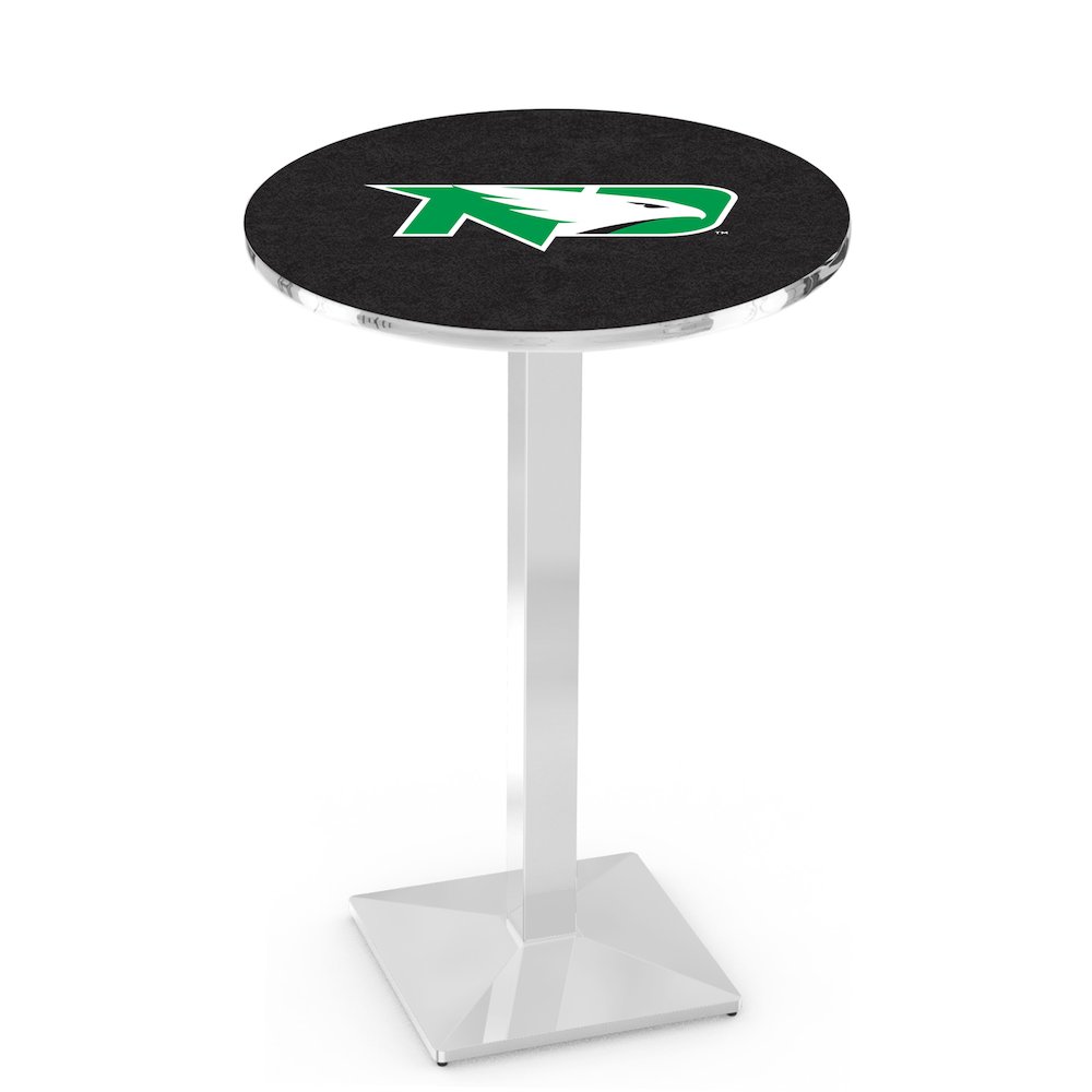 L217 University of North Dakota 36" Tall - 36" Top Pub Table with Chrome Finish. Picture 1