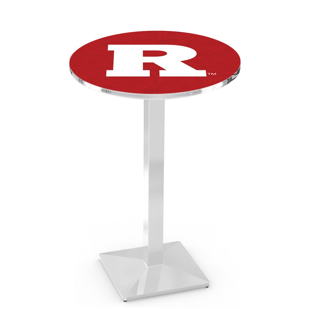 L217 Rutgers 36" Tall - 36" Top Pub Table with Chrome Finish. Picture 1