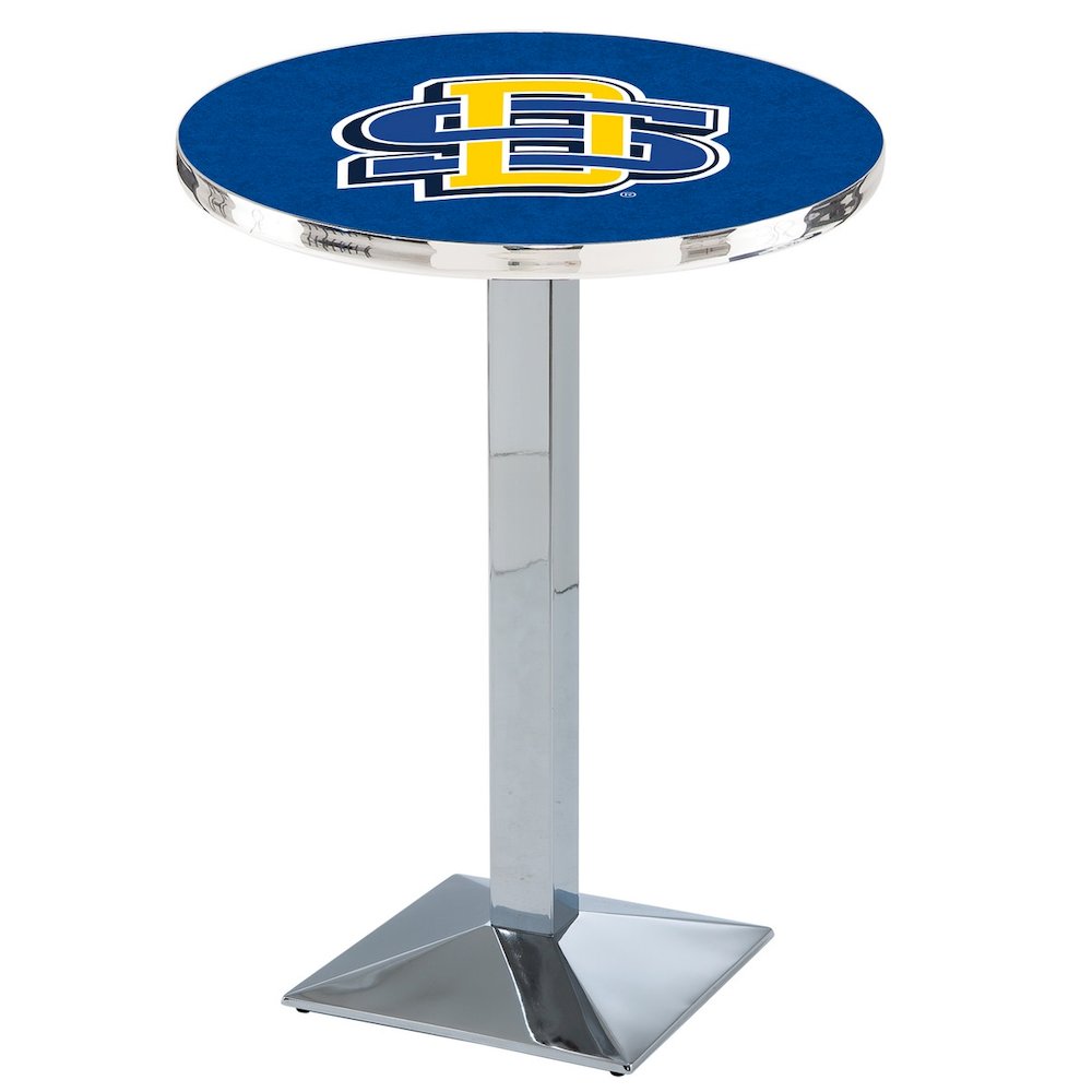 L217 South Dakota State University 36' Tall - 36' Top Pub Table w/ Chrome Finish. Picture 1