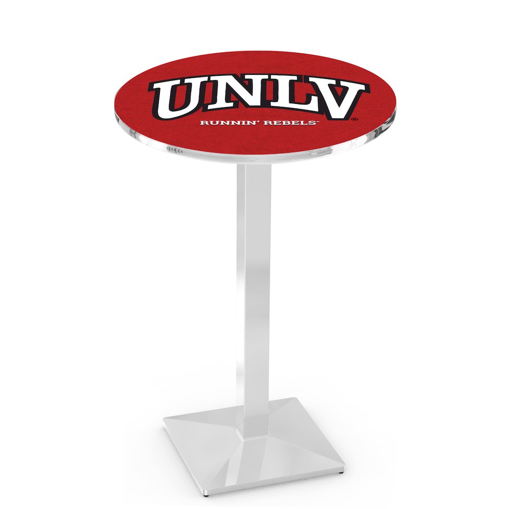 L217 University of Nevada Las Vegas 36' Tall - 36' Top Pub Table w/ Chrome Finish. Picture 1