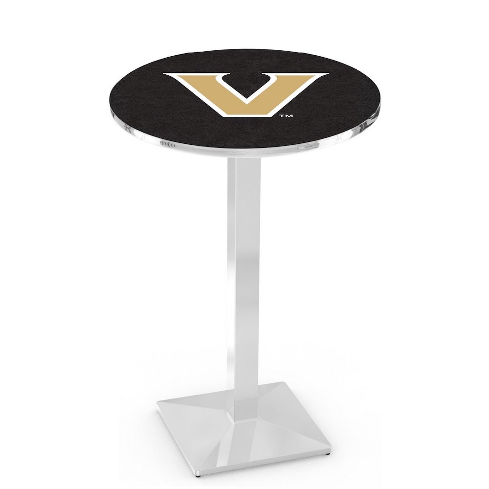 L217 Vanderbilt University 36' Tall - 36' Top Pub Table w/ Chrome Finish. Picture 1
