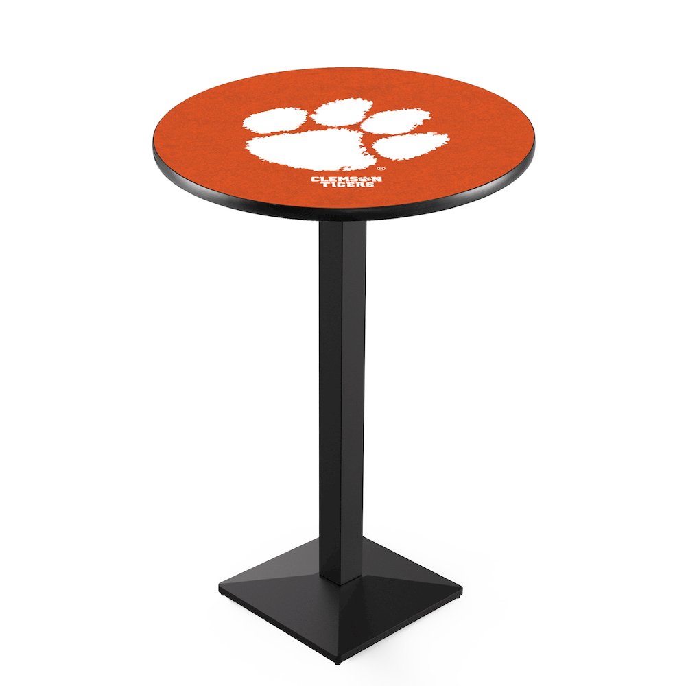 L217 Clemson 36' Tall - 36' Top Pub Table w/ Black Wrinkle Finish. Picture 1