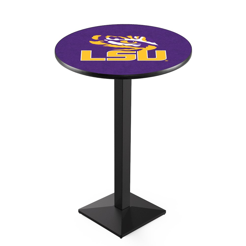 L217 Louisiana State University 36' Tall - 36' Top Pub Table w/ Black Wrinkle Finish. Picture 1