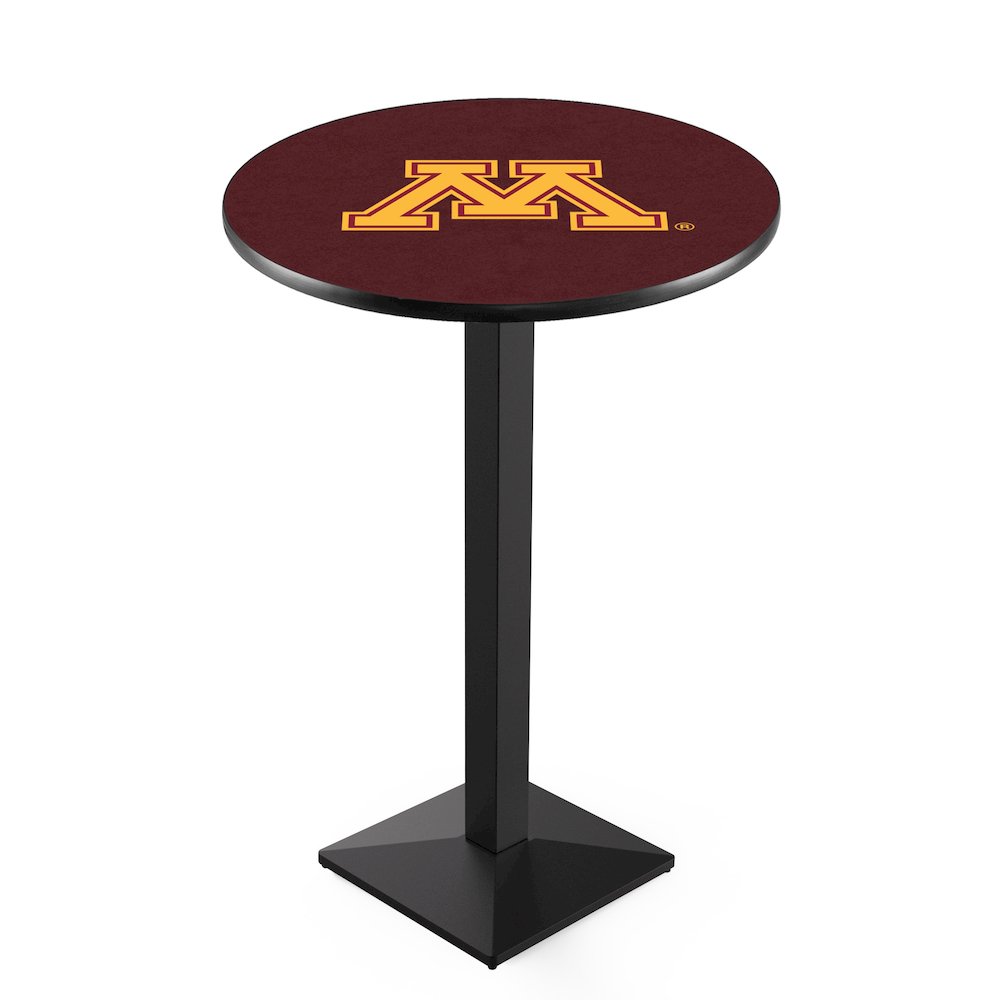 L217 University of Minnesota 36' Tall - 36' Top Pub Table w/ Black Wrinkle Finish. Picture 1