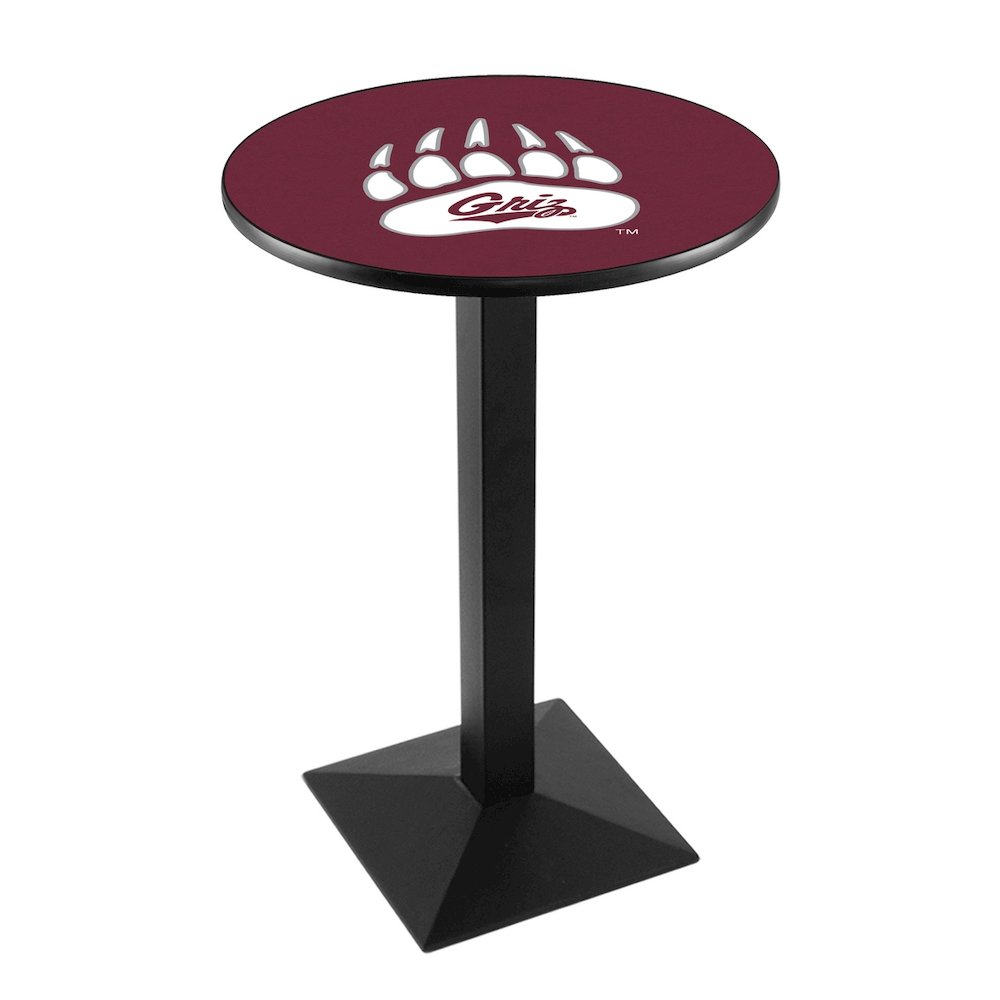 L217 University of Montana 36' Tall - 36' Top Pub Table w/ Black Wrinkle Finish. Picture 1