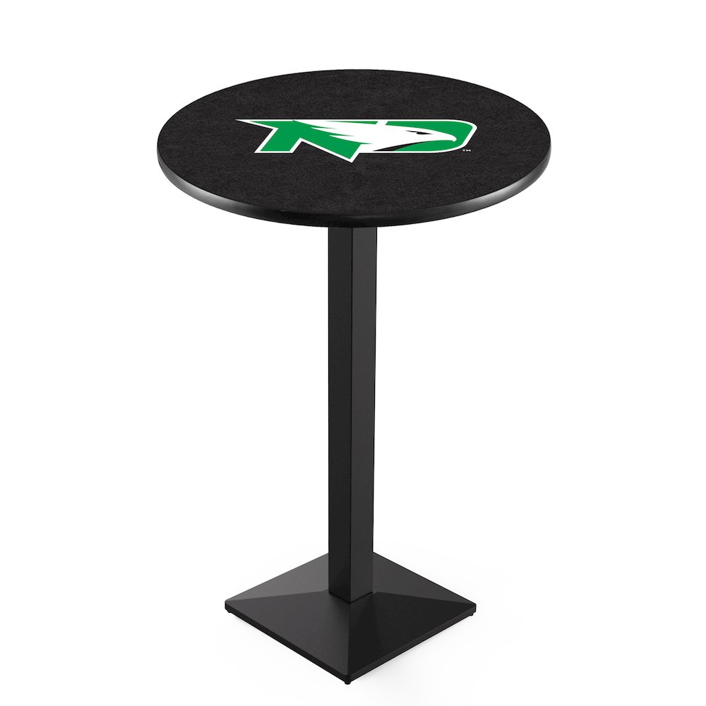 L217 University of North Dakota 36' Tall - 36' Top Pub Table w/ Black Wrinkle Finish. Picture 1