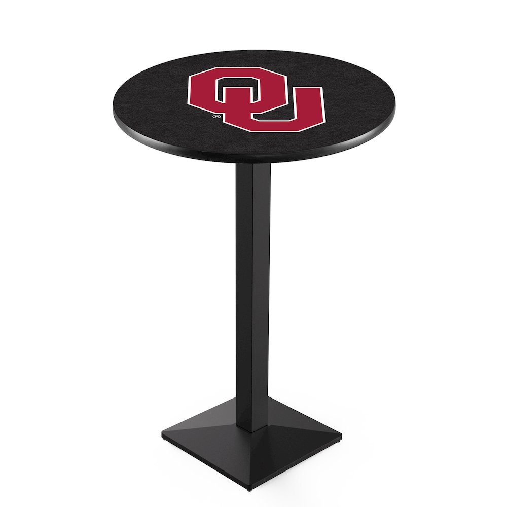 L217 Oklahoma University 36' Tall - 36' Top Pub Table w/ Black Wrinkle Finish. Picture 1