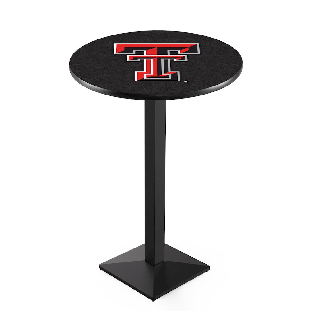 L217 Texas Tech University 36' Tall - 36' Top Pub Table w/ Black Wrinkle Finish. Picture 1