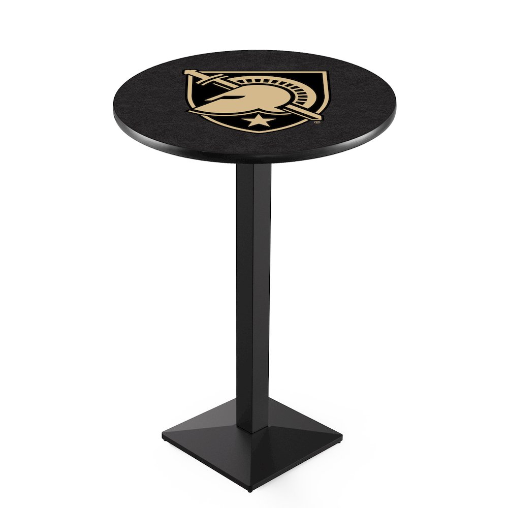 L217 US Military Academy 36" Tall - 36" Top Pub Table with Black Wrinkle Finish. Picture 1