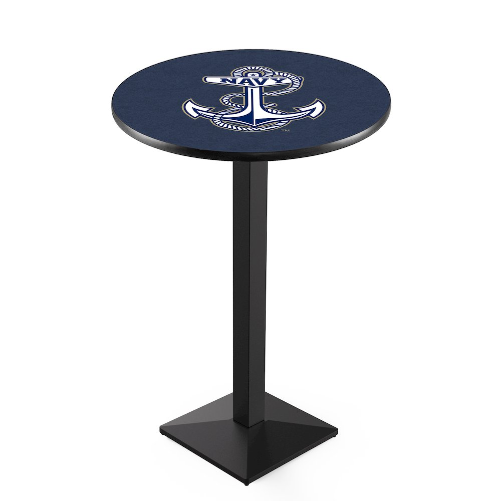 L217 US Naval Academy 36' Tall - 36' Top Pub Table w/ Black Wrinkle Finish. Picture 1