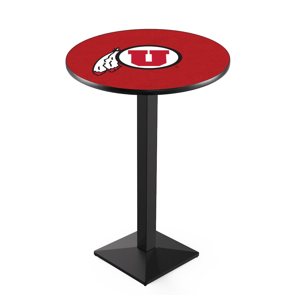 L217 University of Utah 36' Tall - 36' Top Pub Table w/ Black Wrinkle Finish. Picture 1