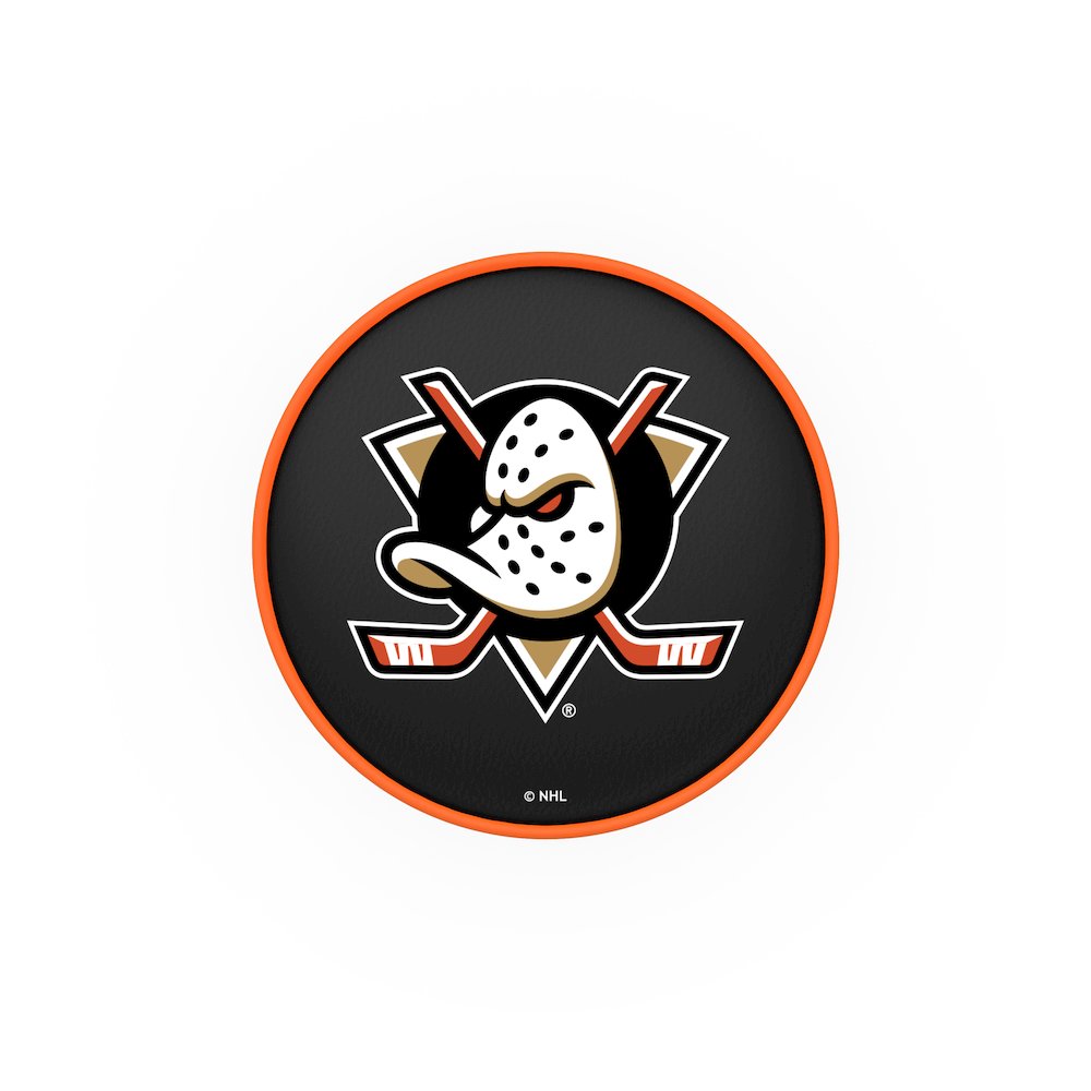 30" L7C1 - 4" Anaheim Ducks Cushion Seat with Double-Ring Chrome Base Swivel Bar Stool by Holland Bar Stool Company. Picture 2