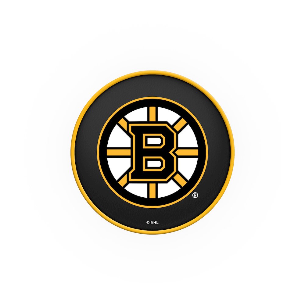 30" L7C1 - 4" Boston Bruins Cushion Seat with Double-Ring Chrome Base Swivel Bar Stool by Holland Bar Stool Company. Picture 2