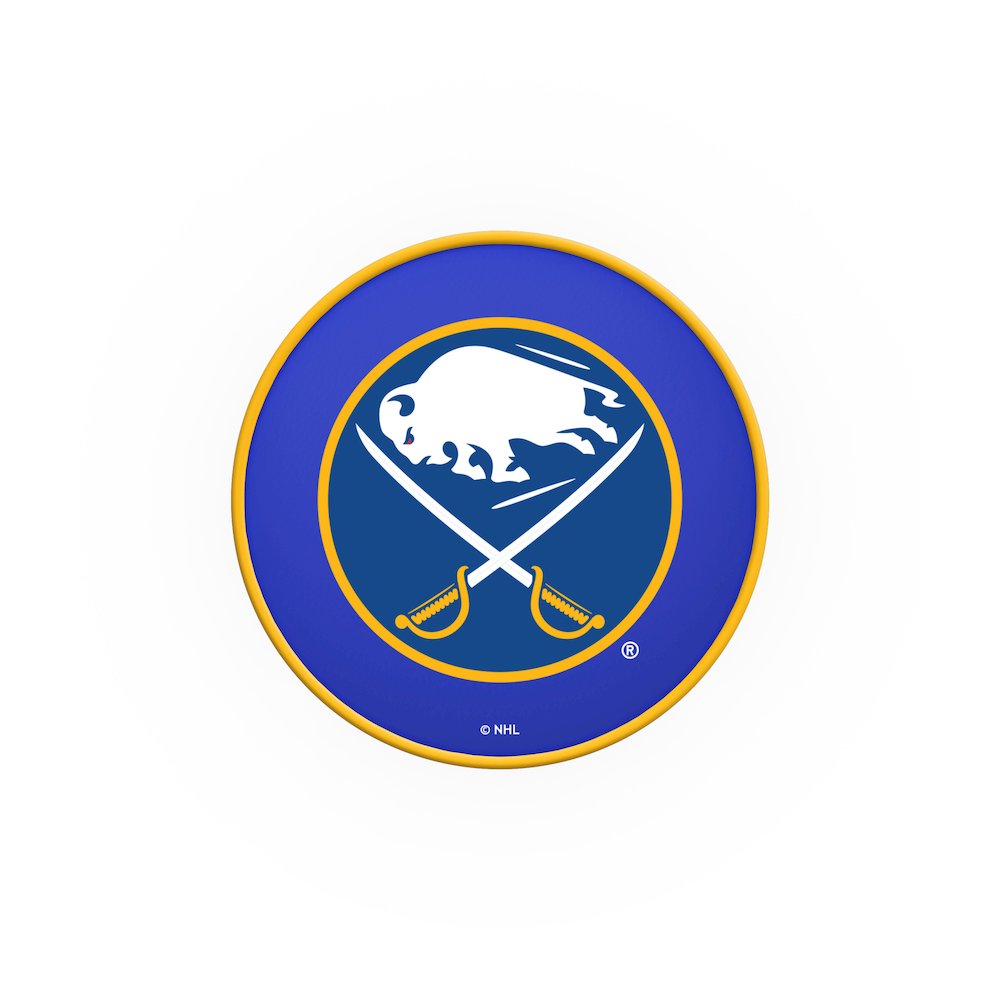30" L7C1 - 4" Buffalo Sabres Cushion Seat with Double-Ring Chrome Base Swivel Bar Stool by Holland Bar Stool Company. Picture 2