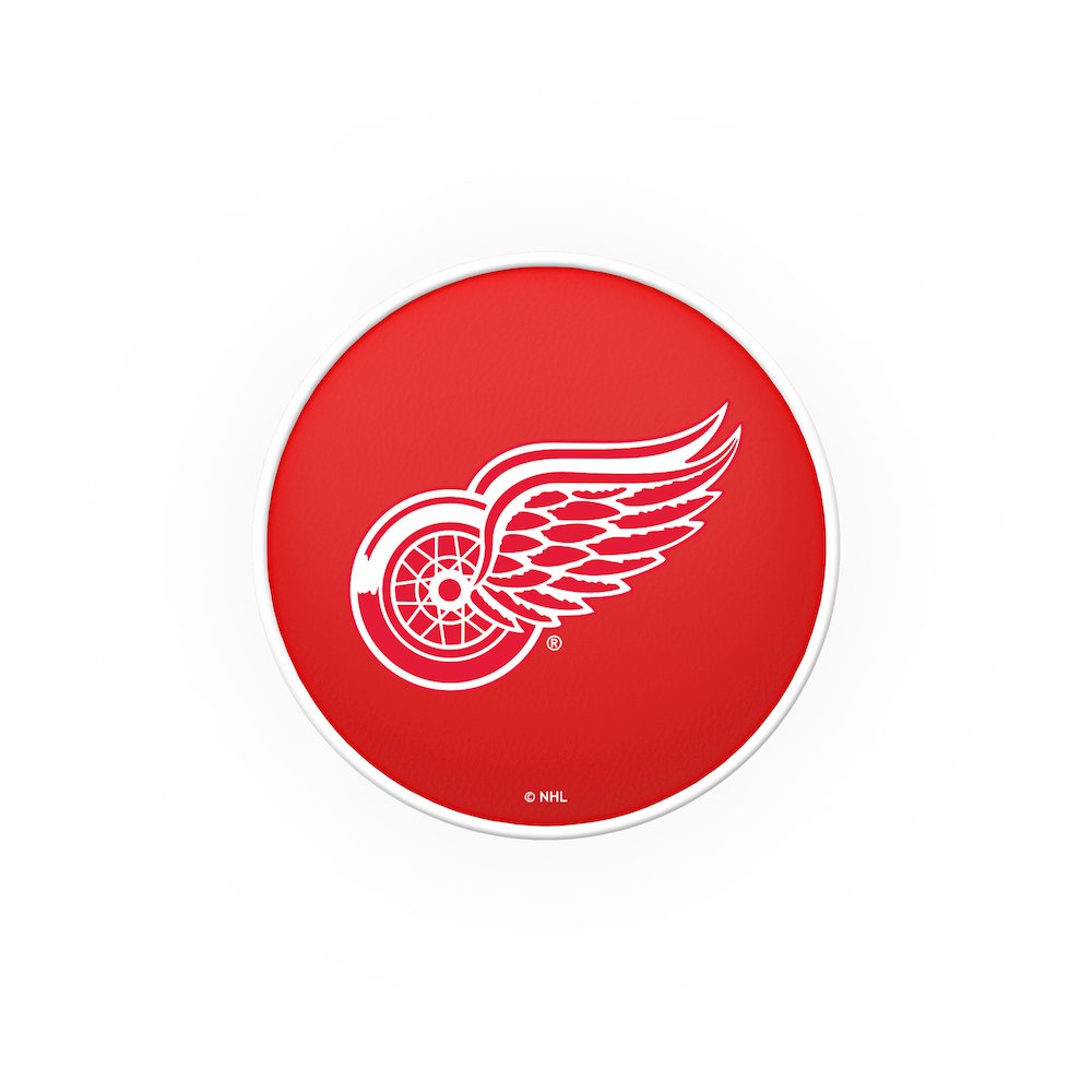 30" L7C1 - 4" Detroit Red Wings Cushion Seat with Double-Ring Chrome Base Swivel Bar Stool by Holland Bar Stool Company. Picture 2