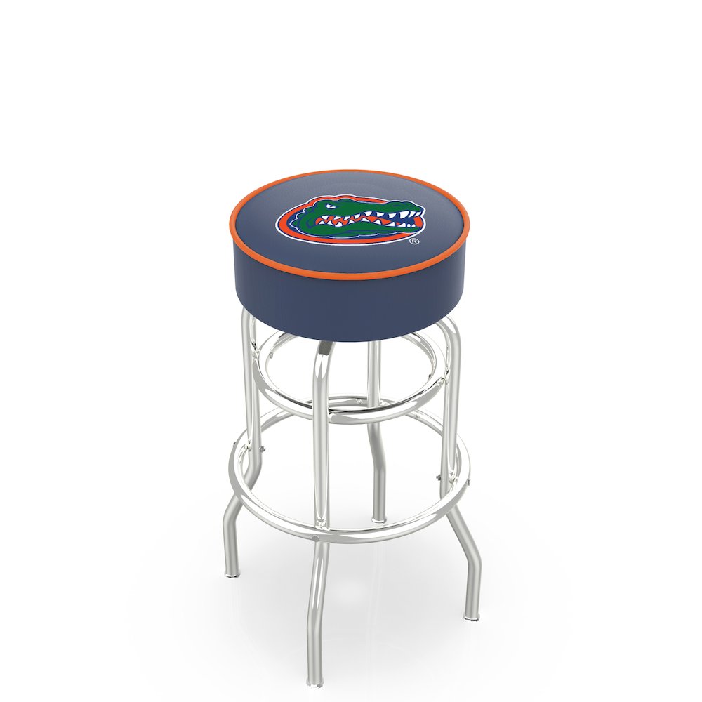 30" L7C1 - 4" Florida Cushion Seat with Double-Ring Chrome Base Swivel Bar Stool by Holland Bar Stool Company. Picture 1
