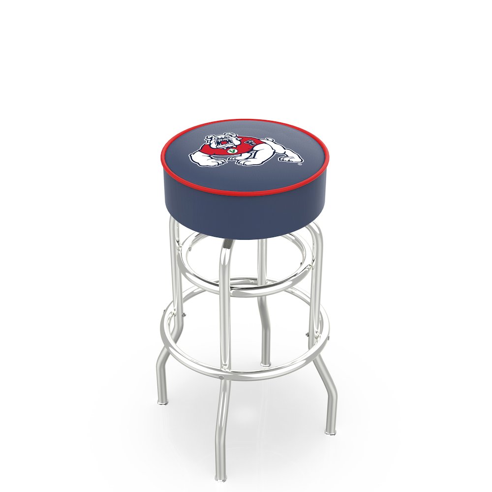 30" L7C1 - 4" Fresno State Cushion Seat with Double-Ring Chrome Base Swivel Bar Stool by Holland Bar Stool Company. Picture 1