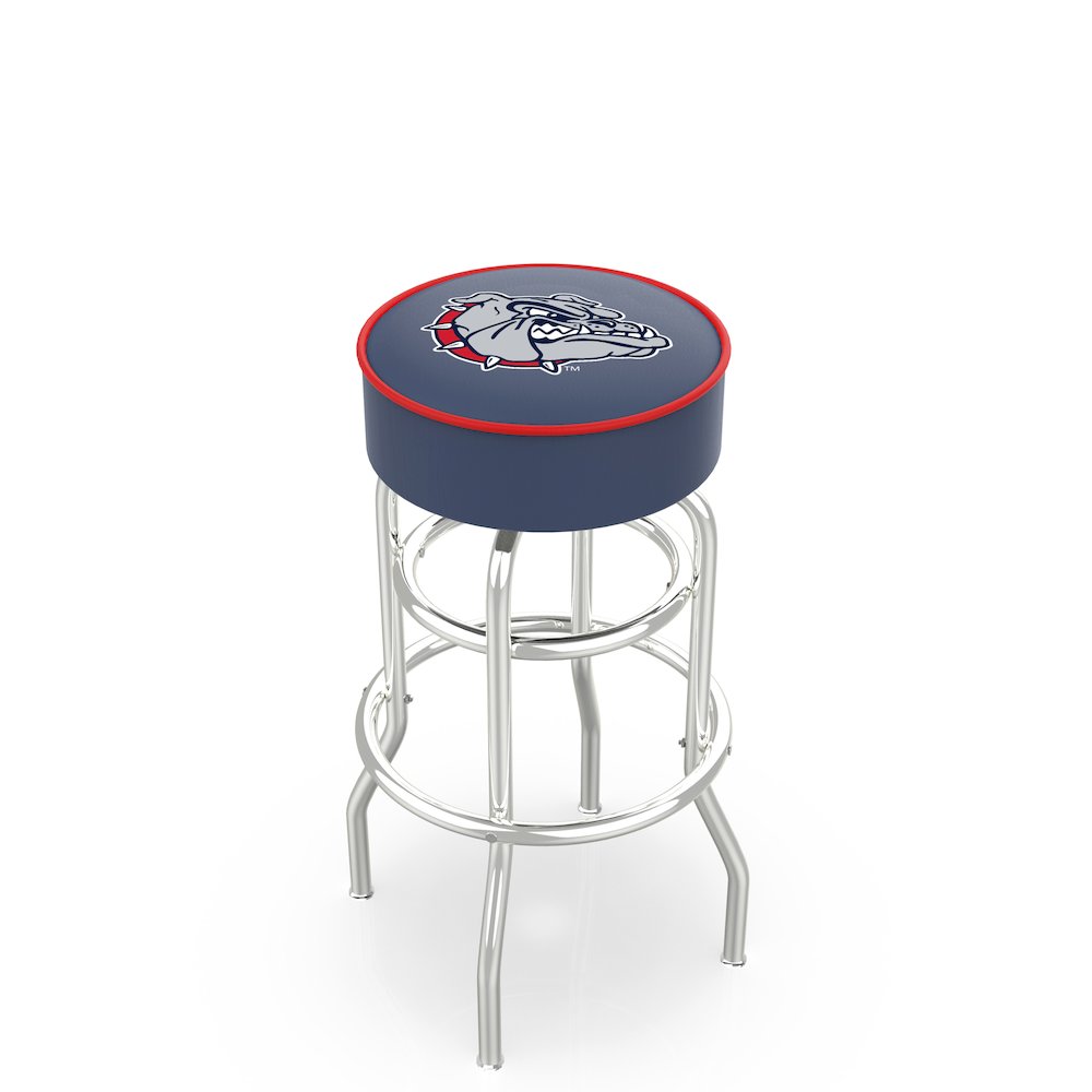 30" L7C1 - 4" Gonzaga Cushion Seat with Double-Ring Chrome Base Swivel Bar Stool by Holland Bar Stool Company. Picture 1