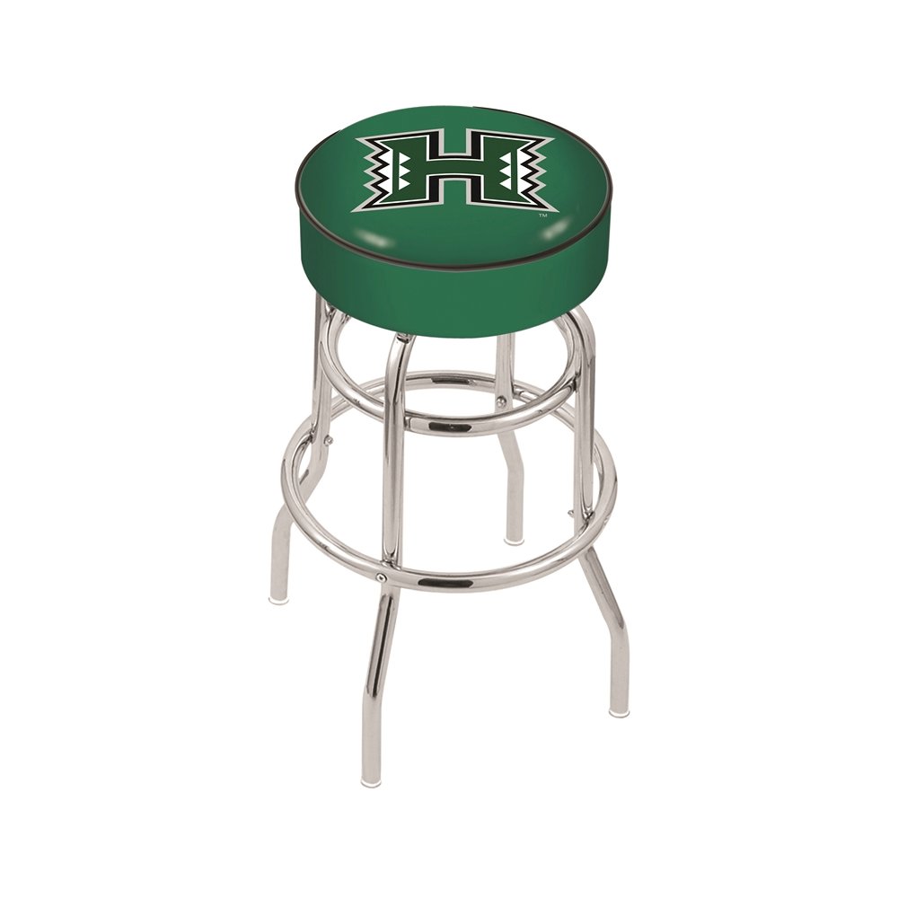 30" L7C1 - 4" Hawaii Cushion Seat with Double-Ring Chrome Base Swivel Bar Stool by Holland Bar Stool Company. Picture 1