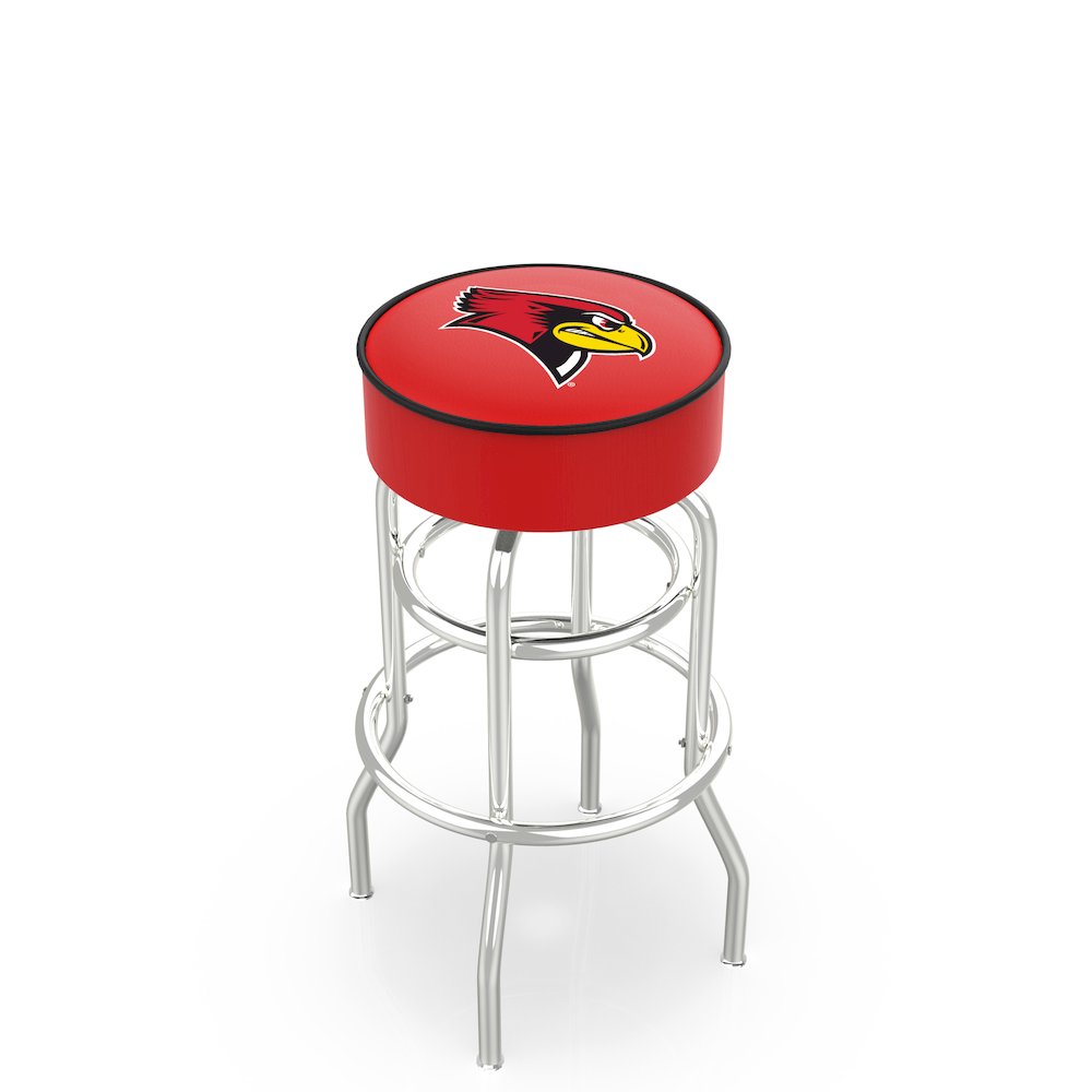 30" L7C1 - 4" Illinois State Cushion Seat with Double-Ring Chrome Base Swivel Bar Stool by Holland Bar Stool Company. Picture 1