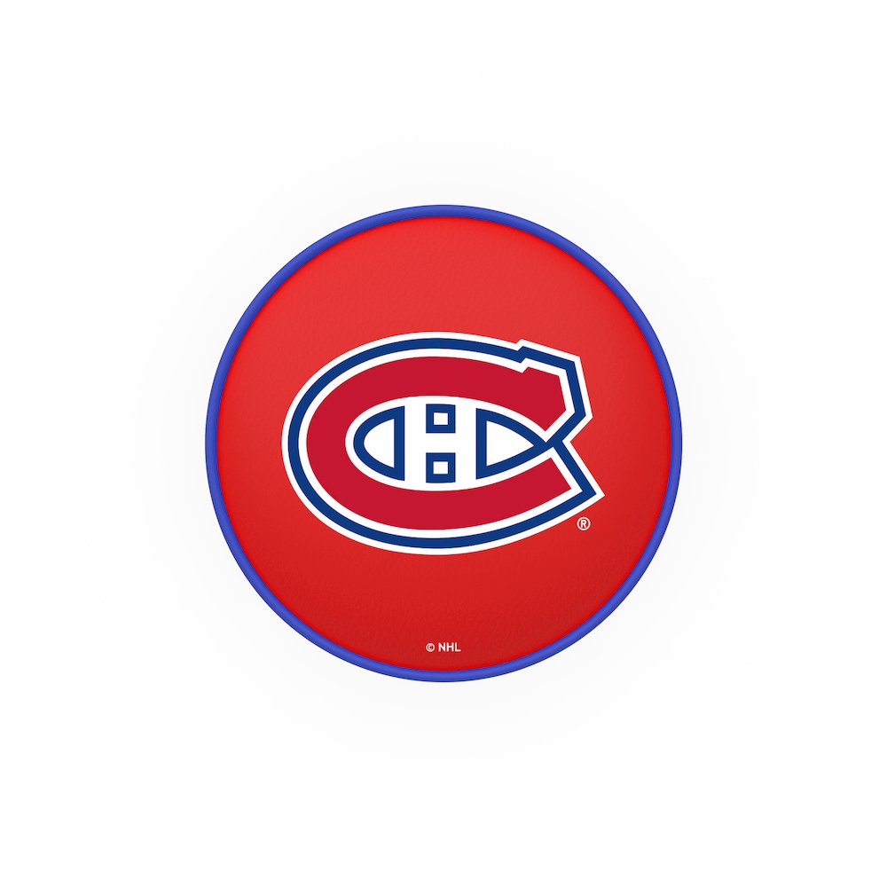 30" L7C1 - 4" Montreal Canadiens Cushion Seat with Double-Ring Chrome Base Swivel Bar Stool by Holland Bar Stool Company. Picture 2