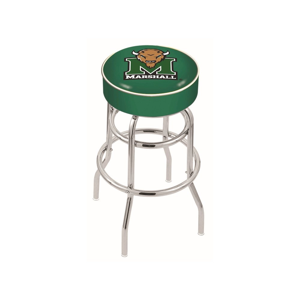 30" L7C1 - 4" Marshall Cushion Seat with Double-Ring Chrome Base Swivel Bar Stool by Holland Bar Stool Company. Picture 1