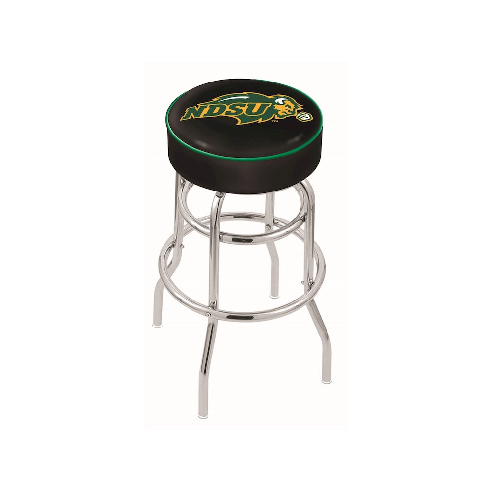 30" L7C1 - 4" North Dakota State Cushion Seat with Double-Ring Chrome Base Swivel Bar Stool by Holland Bar Stool Company. Picture 1