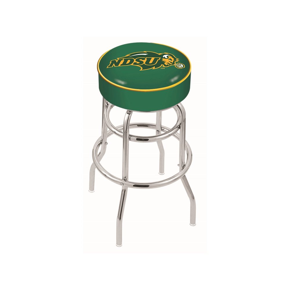 30" L7C1 - 4" North Dakota State Cushion Seat with Double-Ring Chrome Base Swivel Bar Stool by Holland Bar Stool Company. Picture 1