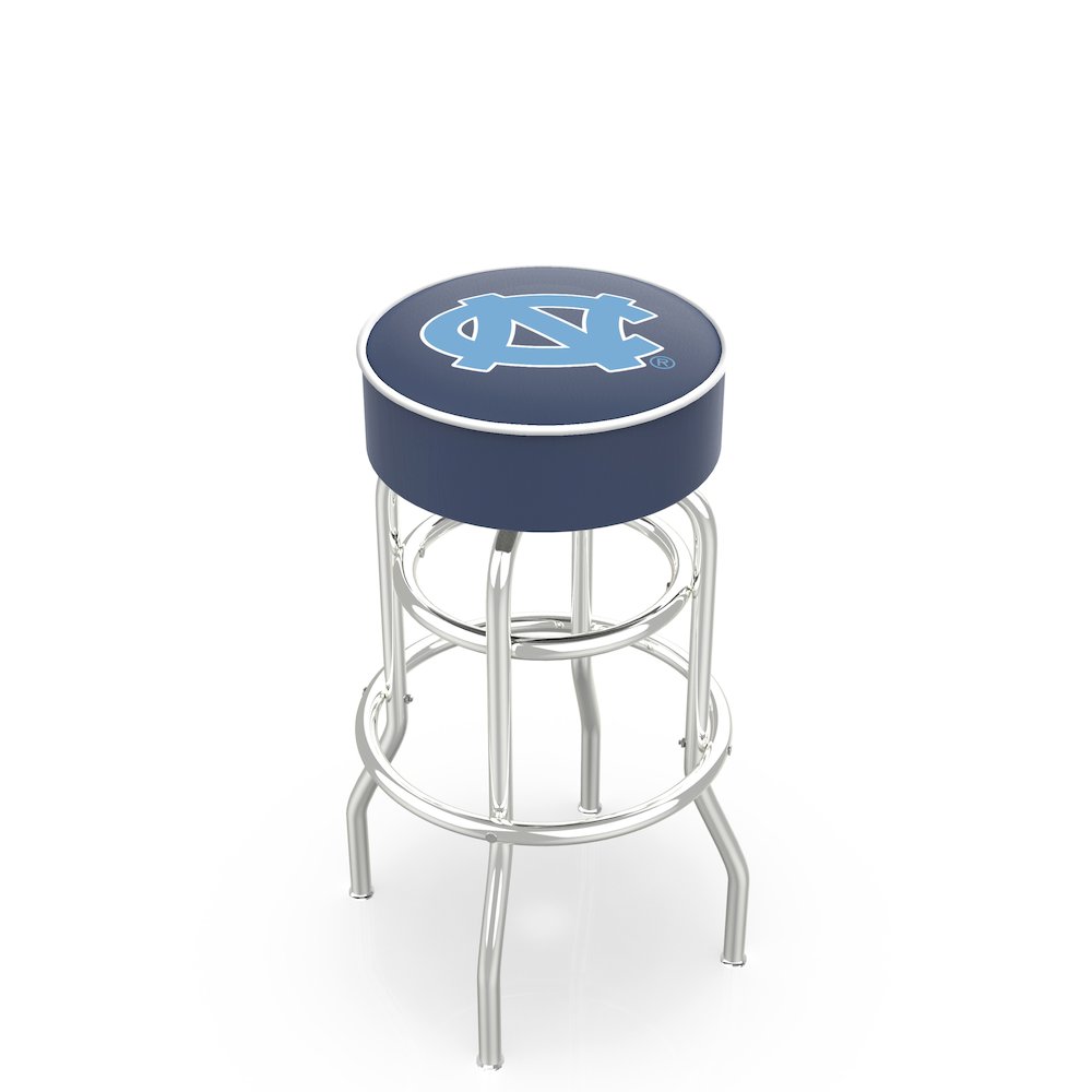 30" L7C1 - 4" North Carolina Cushion Seat with Double-Ring Chrome Base Swivel Bar Stool by Holland Bar Stool Company. Picture 1