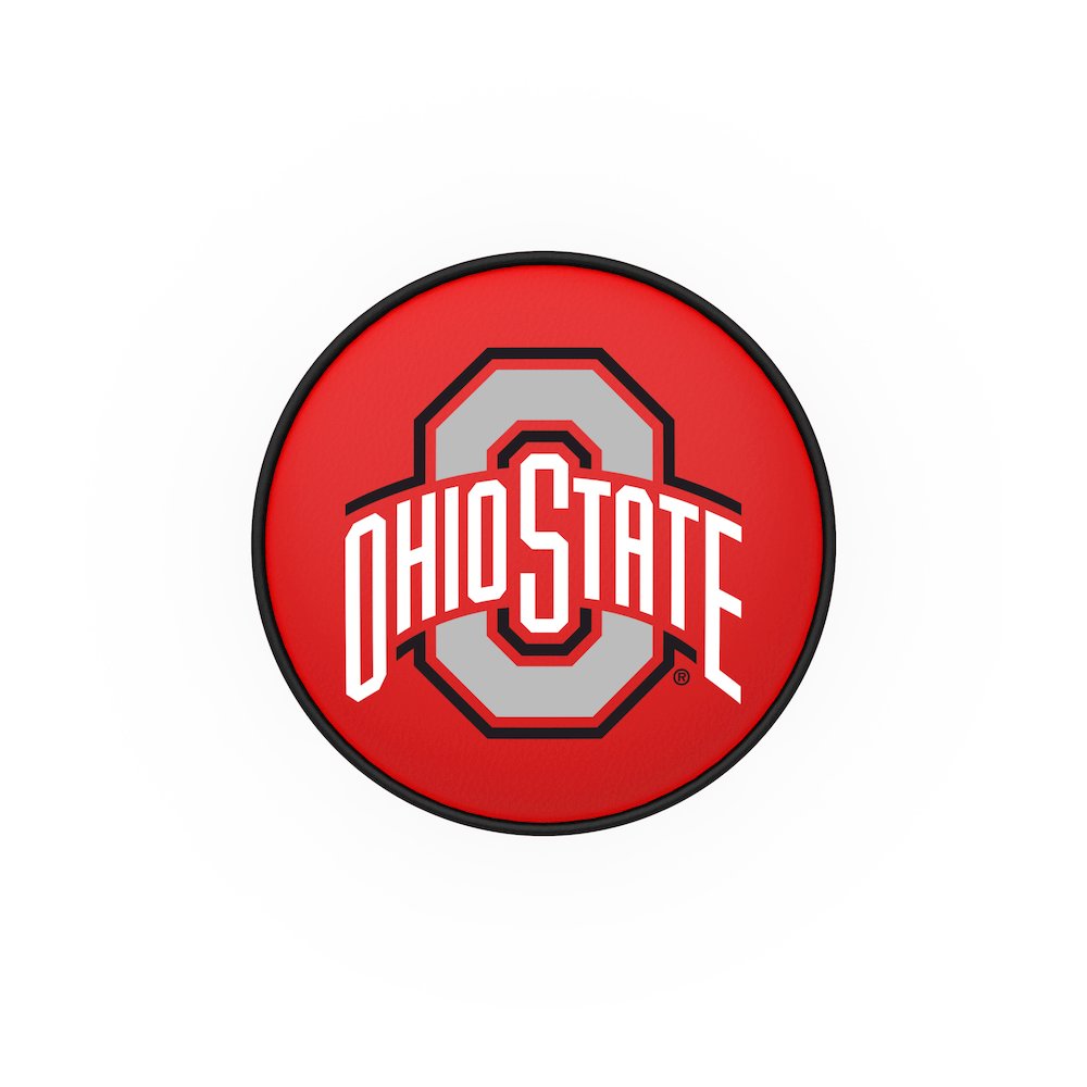 30" L7C1 - 4" Ohio State Cushion Seat with Double-Ring Chrome Base Swivel Bar Stool by Holland Bar Stool Company. Picture 2