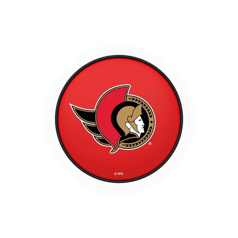 30" L7C1 - 4" Ottawa Senators Cushion Seat with Double-Ring Chrome Base Swivel Bar Stool by Holland Bar Stool Company. Picture 2