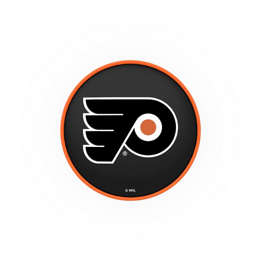 30" L7C1 - 4" Philadelphia Flyers Cushion Seat with Double-Ring Chrome Base Swivel Bar Stool by Holland Bar Stool Company. Picture 2