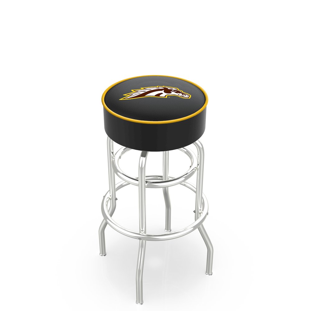 30" L7C1 - 4" Western Michigan Cushion Seat with Double-Ring Chrome Base Swivel Bar Stool by Holland Bar Stool Company. Picture 1