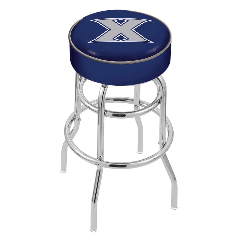 30" L7C1 - 4" Xavier Cushion Seat with Double-Ring Chrome Base Swivel Bar Stool by Holland Bar Stool Company. Picture 1