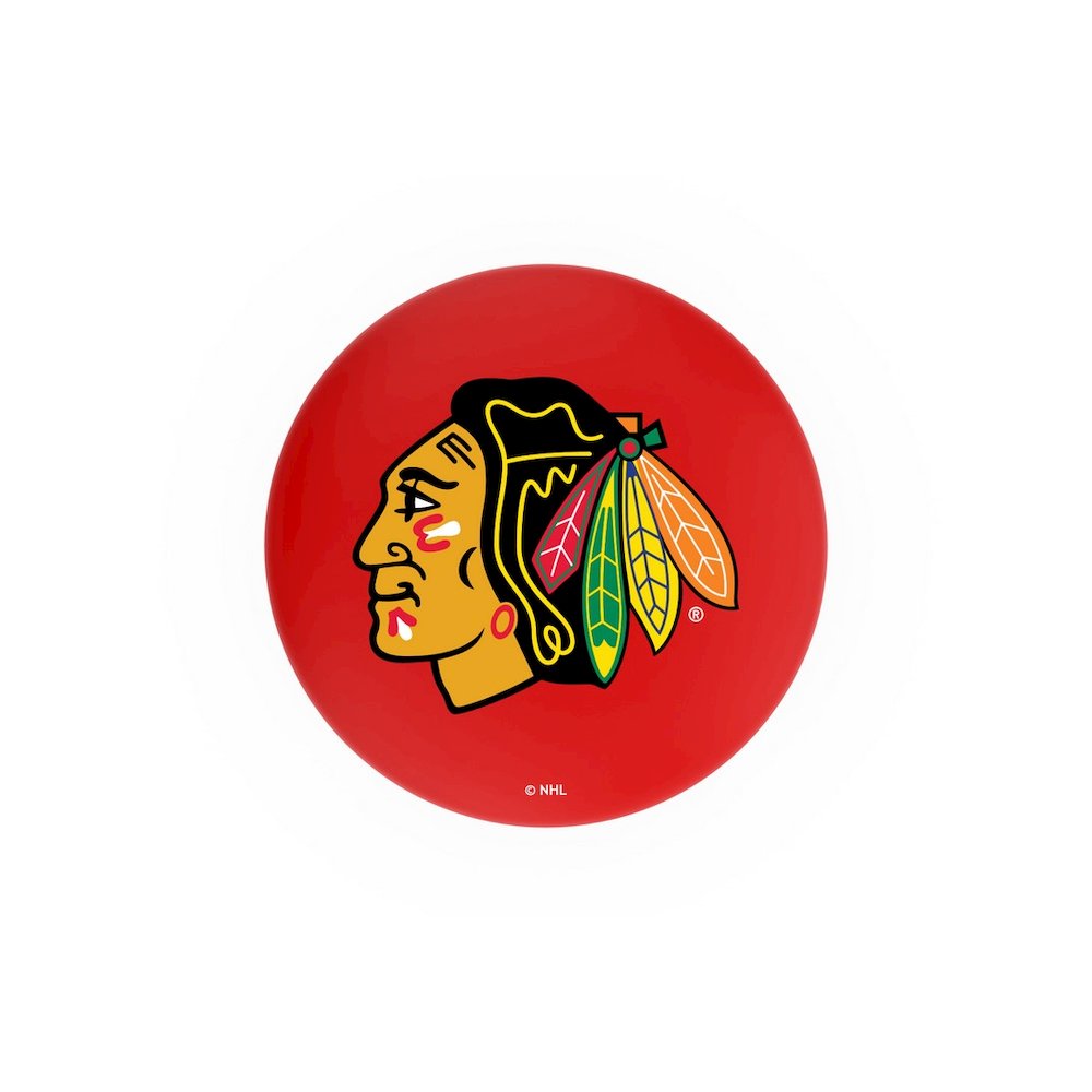 30" L7C3C - Chrome Double Ring Chicago Blackhawks Swivel Bar Stool with 2.5" Ribbed Accent Ring by Holland Bar Stool Company. Picture 2