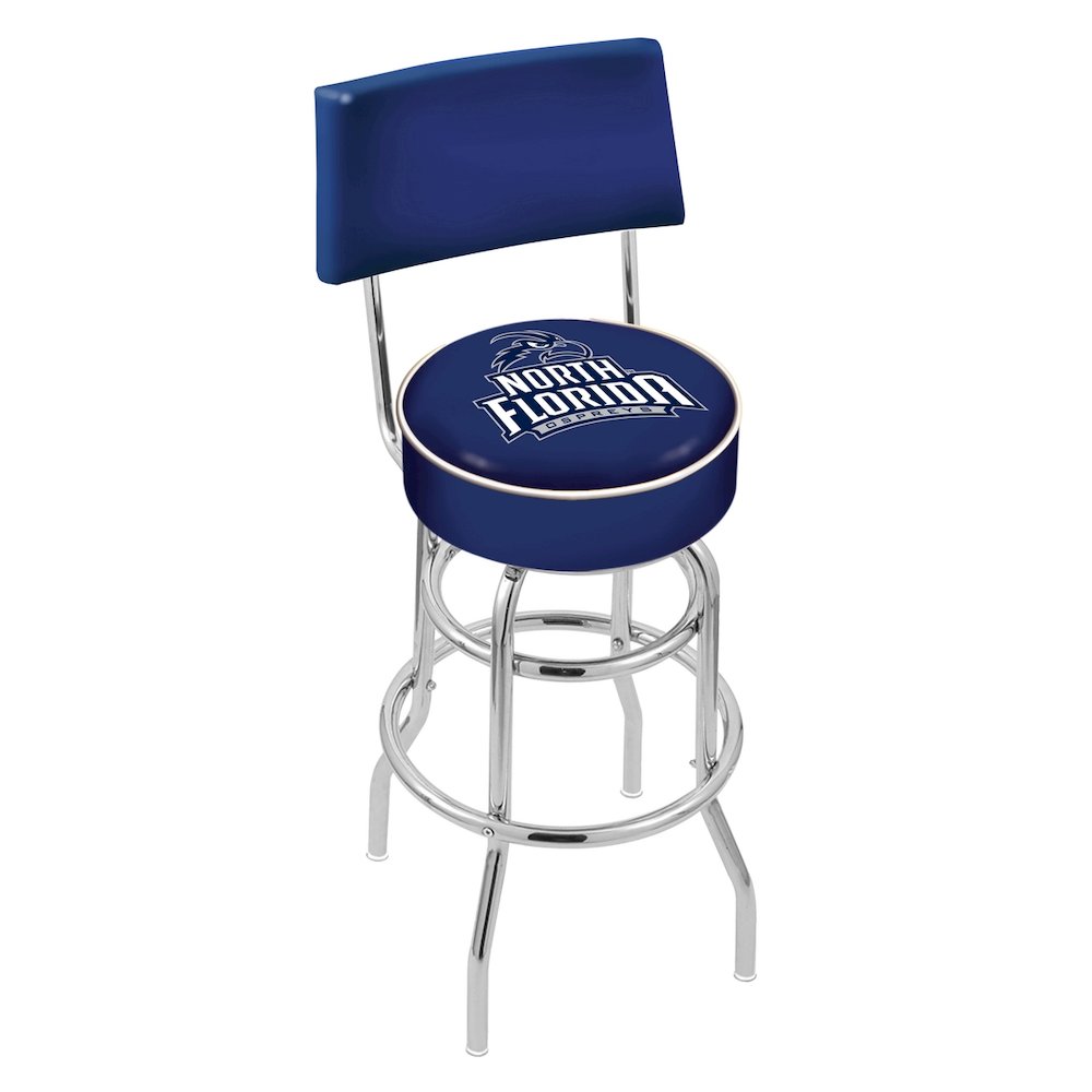 30" L7C4 - Chrome Double Ring North Florida Swivel Bar Stool with a Back by Holland Bar Stool Company. Picture 1