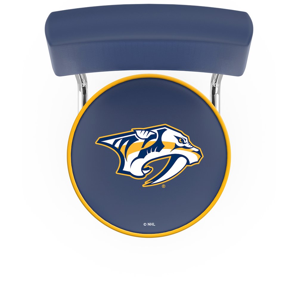 30" L7C4 - Chrome Double Ring Nashville Predators Swivel Bar Stool with a Back by Holland Bar Stool Company. Picture 2