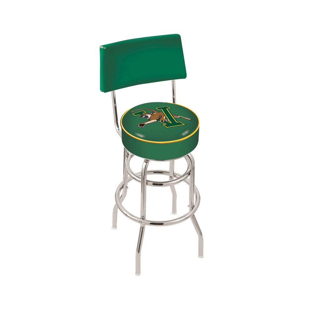 30" L7C4 - Chrome Double Ring Vermont Swivel Bar Stool with a Back by Holland Bar Stool Company. Picture 1