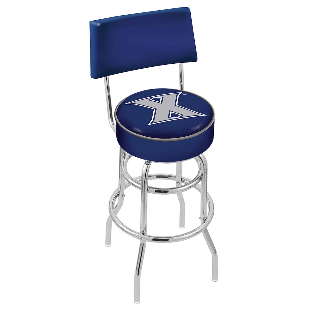 30" L7C4 - Chrome Double Ring Xavier Swivel Bar Stool with a Back by Holland Bar Stool Company. Picture 1
