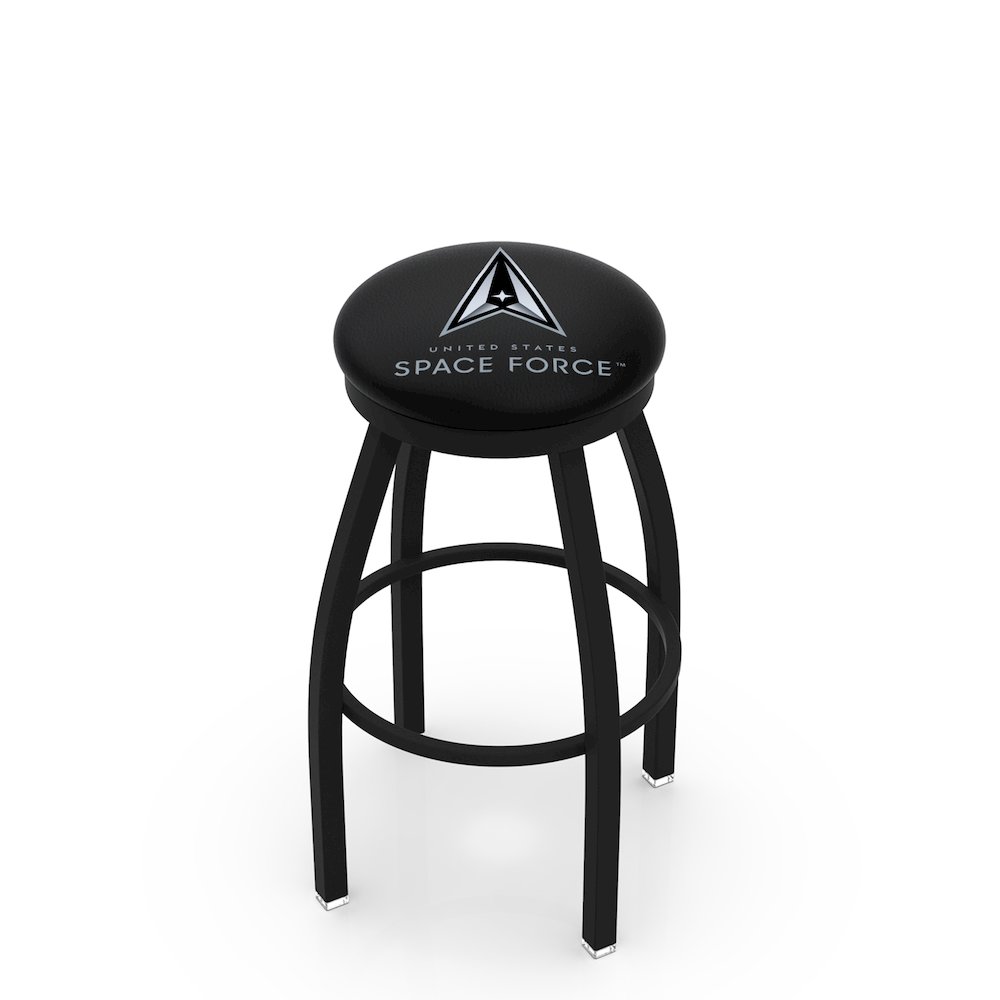 U.S. Space Force 30" Swivel Bar Stool with Black Wrinkle Finish. Picture 1