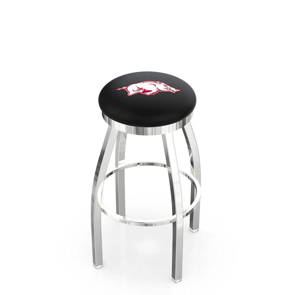 30" L8C2C - Chrome Arkansas Swivel Bar Stool with Accent Ring by Holland Bar Stool Company. Picture 1