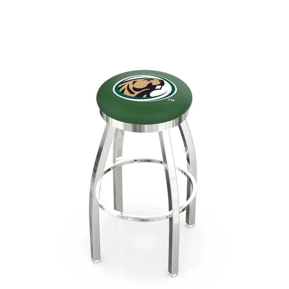 30" L8C2C - Chrome Bemidji State Swivel Bar Stool with Accent Ring by Holland Bar Stool Company. Picture 1