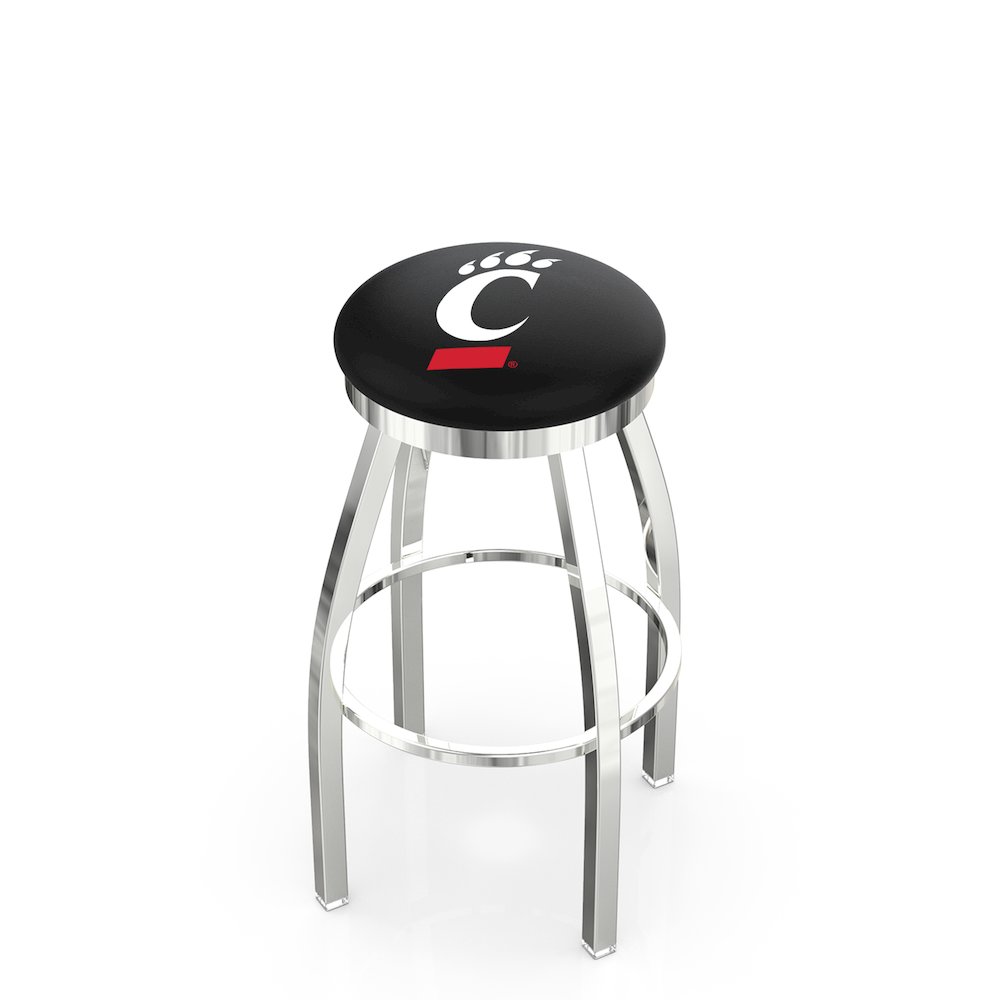 30" L8C2C - Chrome Cincinnati Swivel Bar Stool with Accent Ring by Holland Bar Stool Company. Picture 1