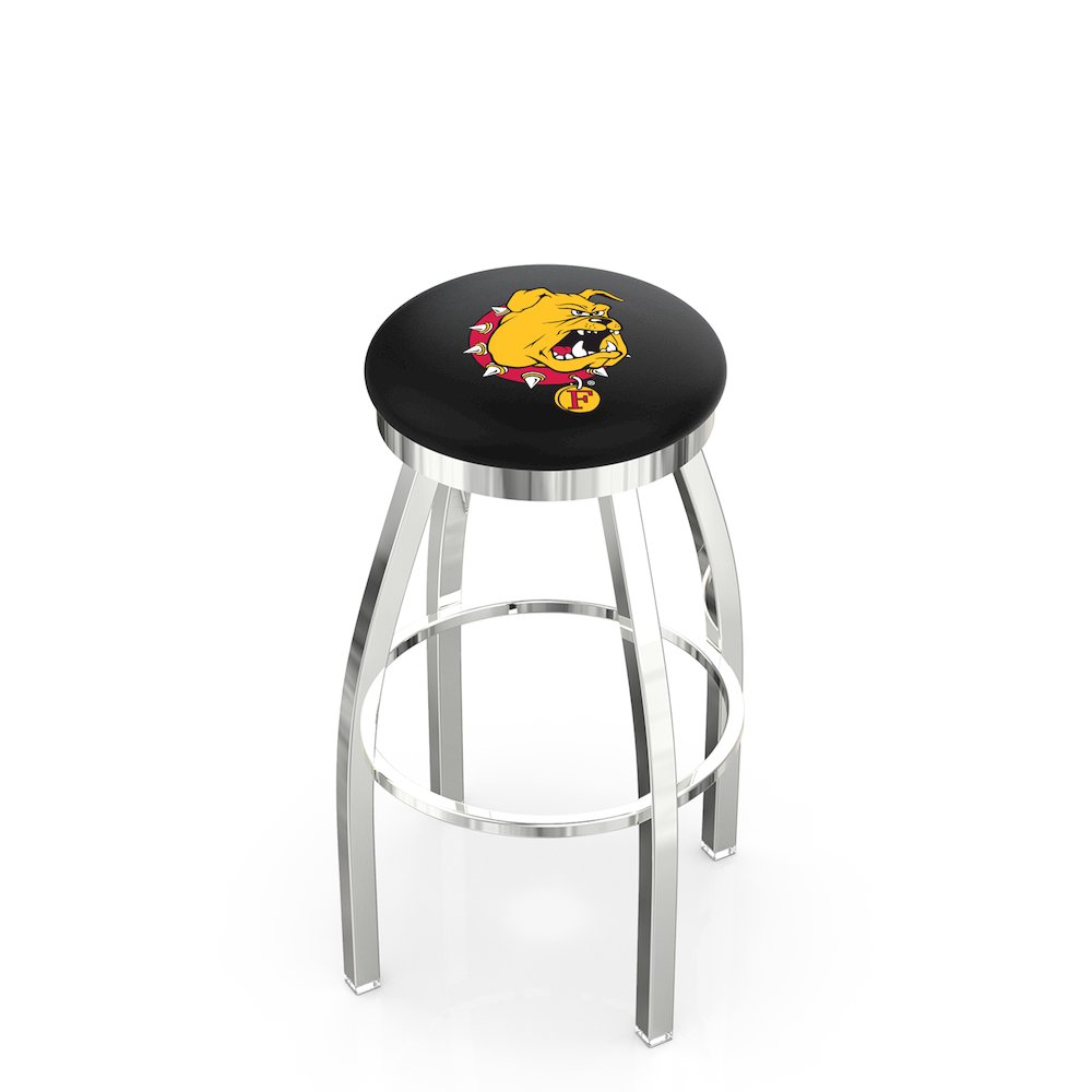 36" L8C2C - Chrome Ferris State Swivel Bar Stool with Accent Ring by Holland Bar Stool Company. Picture 1